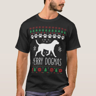 Merry Dogmas Christmas Dog Vector T-Shirt