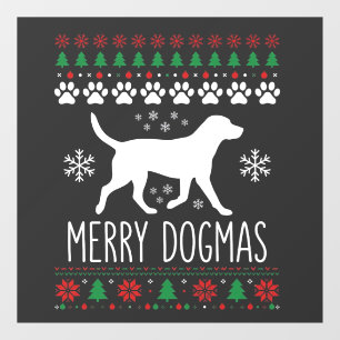 Merry Dogmas Christmas Dog Vector Window Cling