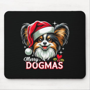 Merry Dogmas Christmas Pallon Dog Santa Hat Xmas C Mouse Mat