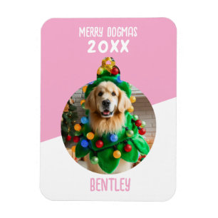Merry Dogmas Custom Dog Photo Christmas Keepsake  Magnet