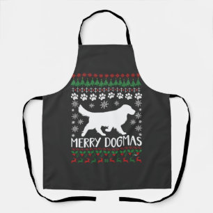 Merry Dogmas Dog Snowflake Ugly Christmas Sweater Apron