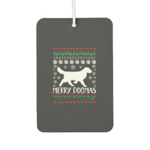 Merry Dogmas Dog Snowflake Ugly Christmas Sweater Car Air Freshener
