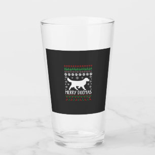 Merry Dogmas Dog Snowflake Ugly Christmas Sweater Glass