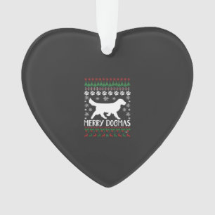 Merry Dogmas Dog Snowflake Ugly Christmas Sweater Ornament