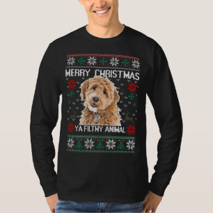 Merry Dogmas Golden Doodle Dog Funny Christmas Ugl T-Shirt
