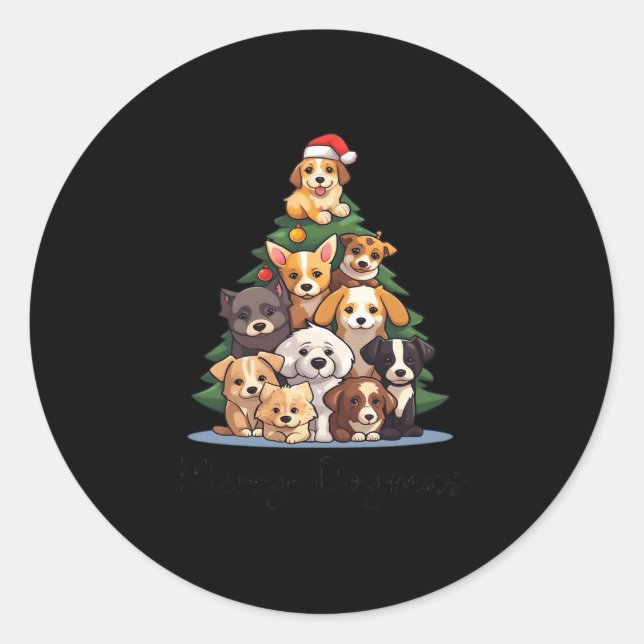 MERRY DOGMAS Oversized T-Shirt Classic Round Sticker (Front)