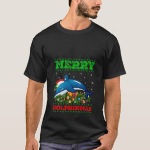 Merry Dolphintmas Ugly Sweater Santa Dolphin Chris