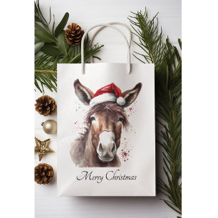 Merry Donkey Western Holiday Medium Gift Bag