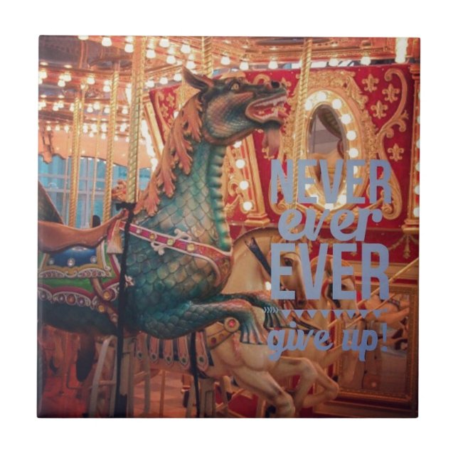 Merry Dragon Never Give Up Tile (Front)