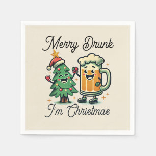 Merry Drunk Funny Christmas  Napkin