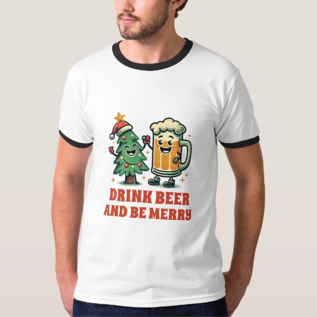 Merry Drunk Funny Christmas  T-Shirt (Front)