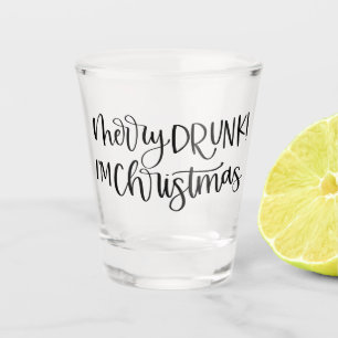 Merry Drunk I'm Christmas Funny Drinking Humour Shot Glass