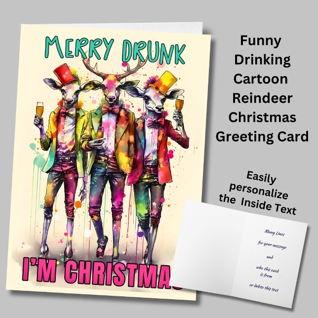 Merry Drunk I'm Christmas, Funny Greeting Card (Creator Uploaded)