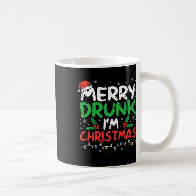 Merry Drunk I'm Christmas Funny Santa Joke Xmas Dr Coffee Mug (Right)