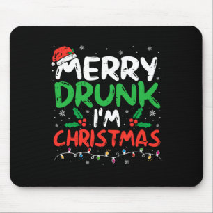 Merry Drunk I'm Christmas Funny Santa Joke Xmas Dr Mouse Mat