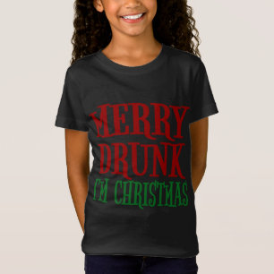 Merry Drunk I'm Christmas Funny Xmas Wine Drinking T-Shirt