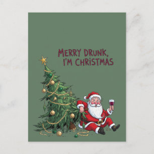Merry Drunk, I'm Christmas Santa Postcard