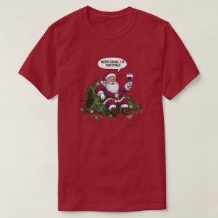Merry Drunk Santa Christmas T-Shirt