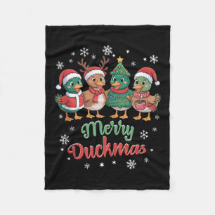 Merry Duckmas – Funny Christmas Ducks Holiday Desi Fleece Blanket