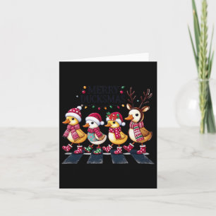 Merry Duckmas Funny Duck Lovers Santa Hat Lights C Card