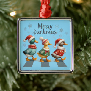 Merry Duckmas Metal Tree Decoration