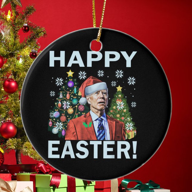 Merry Easter Funny Joe Biden Santa Christmas Ceramic Tree Decoration (Creator Uploaded)