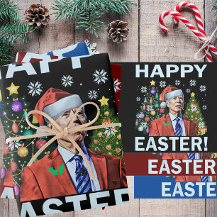 Merry Easter Funny Joe Biden Santa Christmas Wrapping Paper Sheet