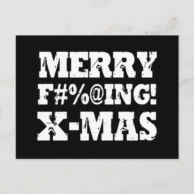 MERRY EFFING XMAS -.png Holiday Postcard (Front)