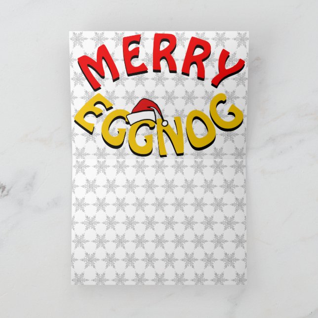 Merry Eggnog (Holidays Christmas joke) Holiday Car Card (Inside)