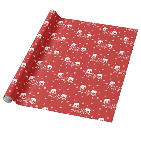 Merry Elephant Christmas Wrapping Paper | Zazzle.co.uk