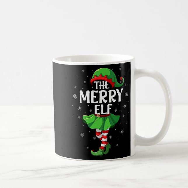 Merry Elf Christmas Girls Women Elf Squad Xmas Fam Coffee Mug (Right)