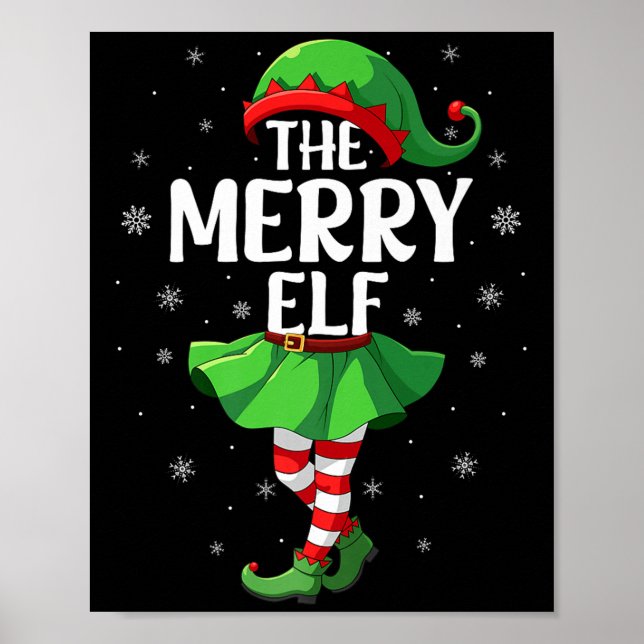 Merry Elf Christmas Girls Women Elf Squad Xmas Fam Poster (Front)