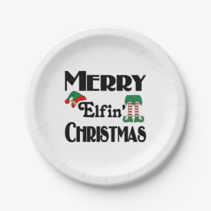 Merry Elfin' Christmas Paper Plate