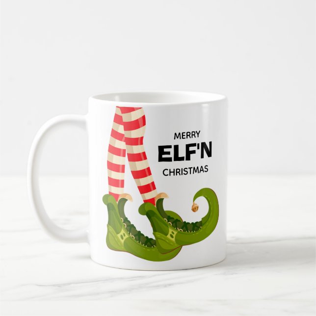 Merry Elf'n Christmas Coffee Mug (Left)