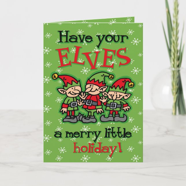 Merry Elves Christmas Card (Front)
