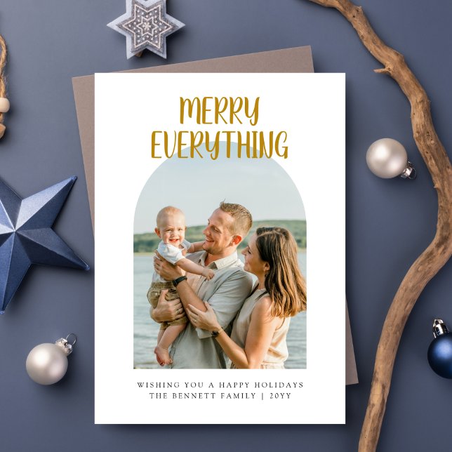 Merry Everything Arch Photo Family Christmas Holiday Card (Creator Uploaded)