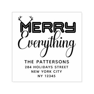Merry Everything Christmas Holidays Return Address Self-inking Stamp
