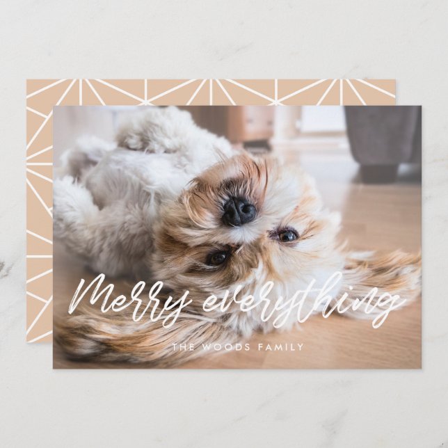 Merry Everything Christmas Modern Photo Holiday Card (Front/Back)