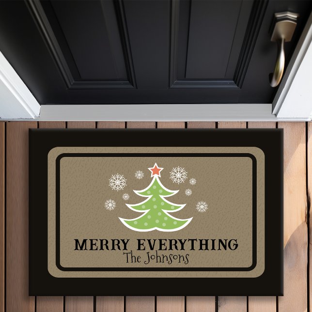 Merry Everything Christmas Tree Personalised Doormat (Creator Uploaded)