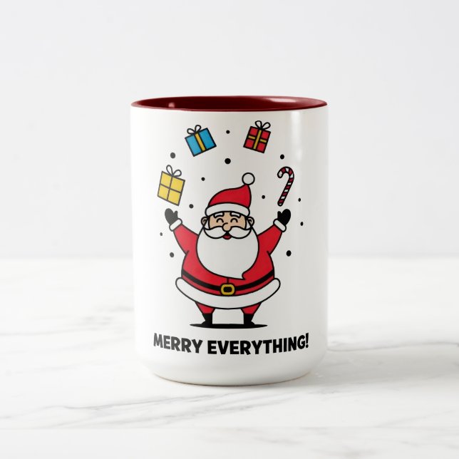Merry Everything Christmas Two-Tone Coffee Mug (Center)
