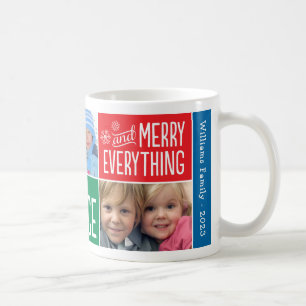 Merry Everything Colourful Christmas Photo Collage Coffee Mug