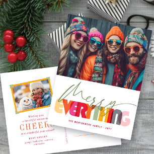 Merry Everything Colourful Holiday Photo Postcard