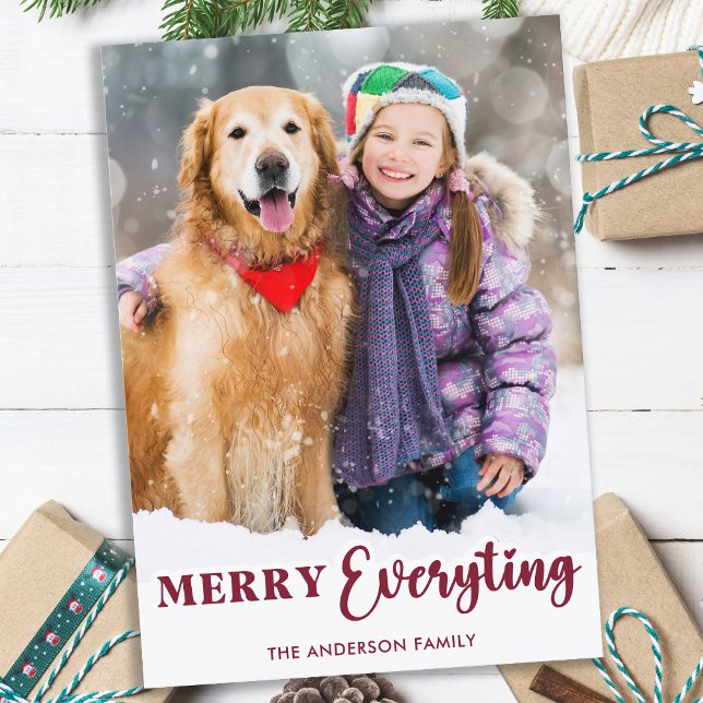 Merry Everything Custom Family Christmas Photo Holiday Card (Creator Uploaded)