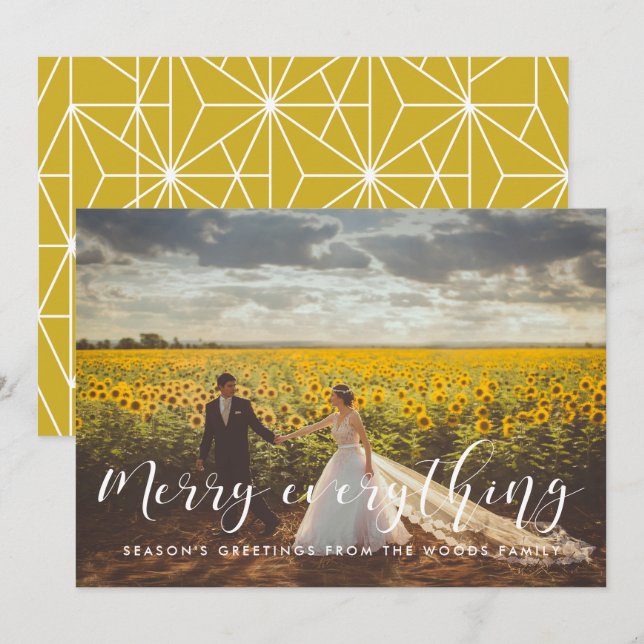 Merry Everything Elegant Christmas Photo  Holiday Card (Front/Back)