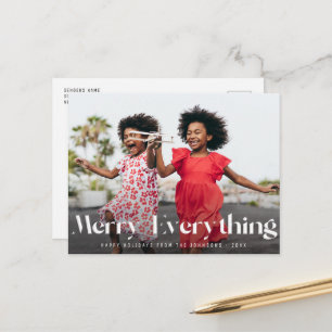 Merry everything   Elegant lettering christmas Postcard