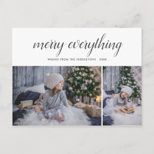 Merry Everything Elegant Script Photo Holiday