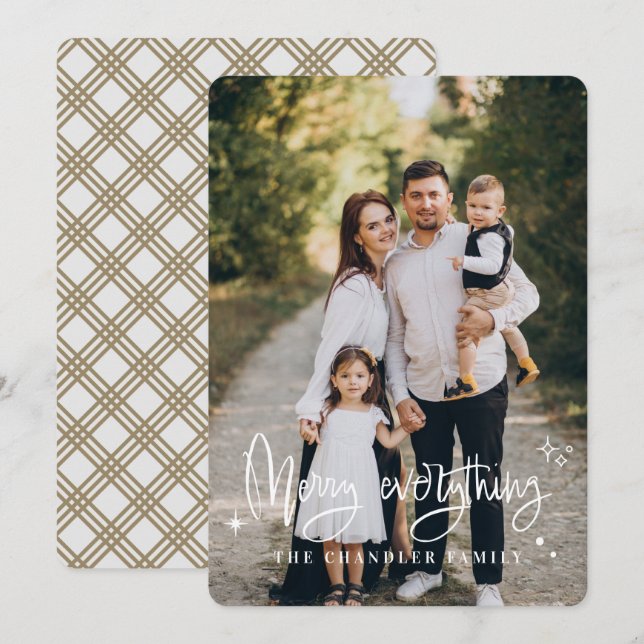 Merry Everything Family Christmas Holiday Card (Front/Back)