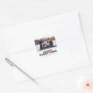 Merry Everything Family Photo Square Sticker