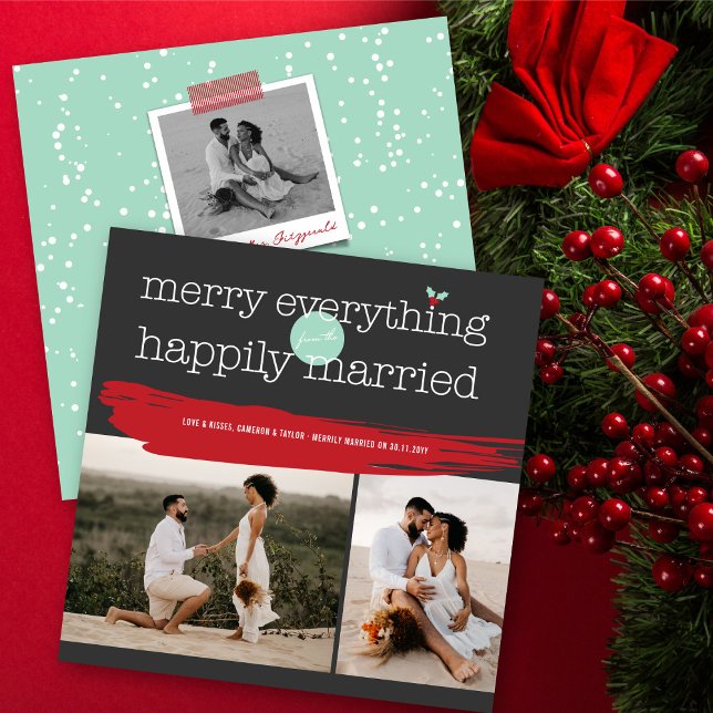 Merry Everything From The Happily Married 2 Photo Holiday Card (Creator Uploaded)