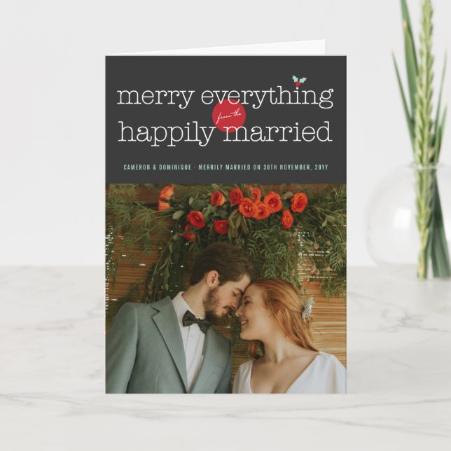 Merry Everything From The Happily Married Photo Holiday Card (Front)